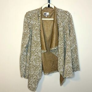 Kut from the Kloth Beige Zebra Print Open Cardigan Size Small